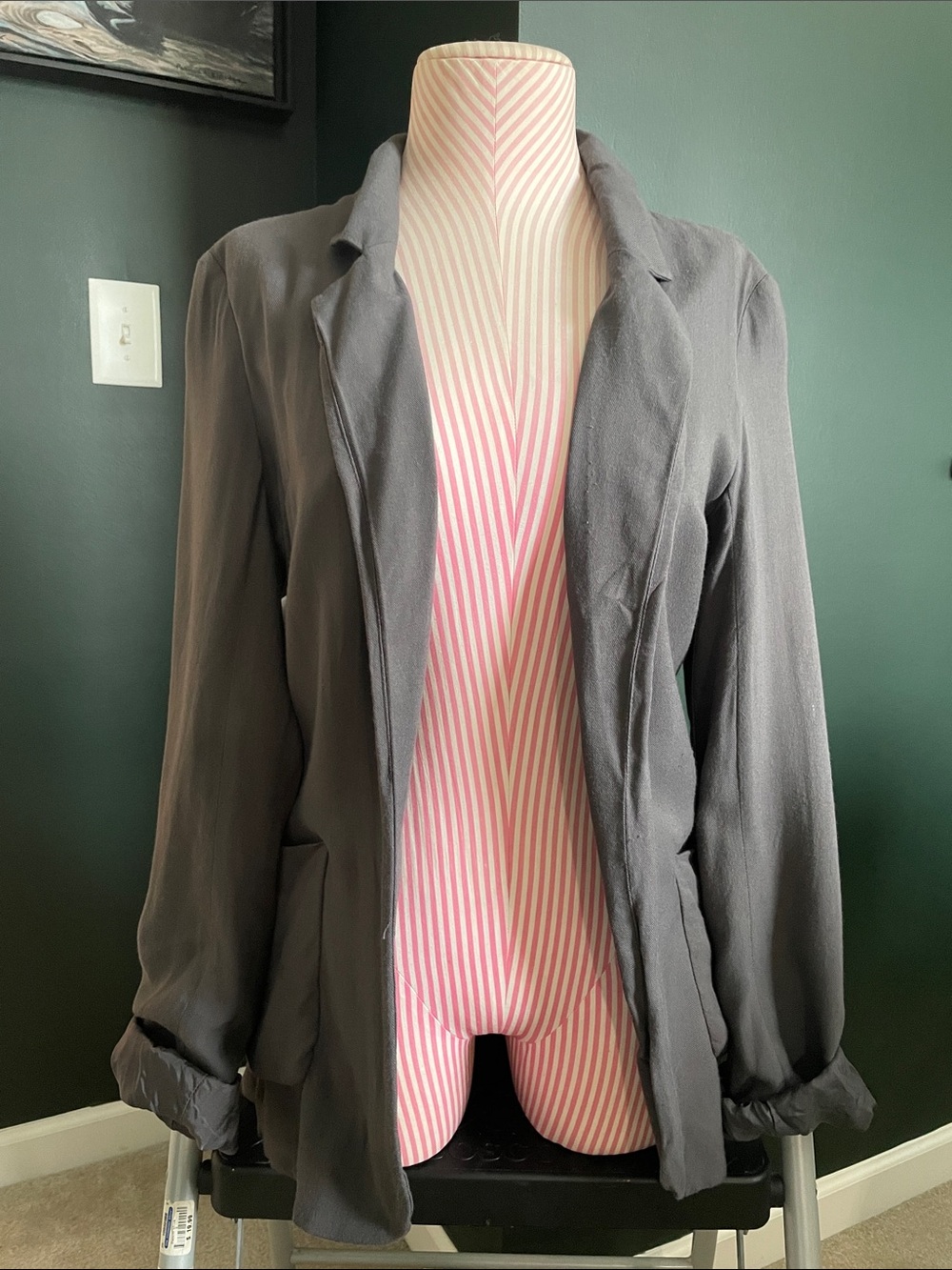 Talula Gray Open-Front Blazer
